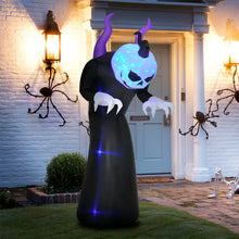 Laden Sie das Bild in den Galerie-Viewer, Aufblasbare Halloween-Dekoration – Kürbisgespenst mit LED-Beleuchtung, 210cm