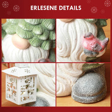 Laden Sie das Bild in den Galerie-Viewer, Weihnachtszwerg mit Laterne, LED, batteriebetrieben, wetterfest, 28x21x42 cm
