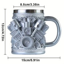 Laden Sie das Bild in den Galerie-Viewer, V8-Motor-Design Kaffeetasse – Handgefertigtes Highlight für Auto-Enthusiasten