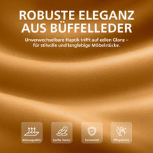 Laden Sie das Bild in den Galerie-Viewer, Bürostuhl HILDE, echtes Büffelleder, ergonomisch, belastbar bis 120 kg