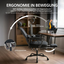 Laden Sie das Bild in den Galerie-Viewer, Bürostuhl LIBER, ergonomisch, mit Fußablage belastbar bis 150 kg