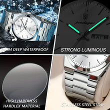 Laden Sie das Bild in den Galerie-Viewer, Elegante Herren-Armbanduhr, Stahlband mit weißem Ziffernblatt. 42mm Durchmesser