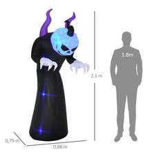 Laden Sie das Bild in den Galerie-Viewer, Aufblasbare Halloween-Dekoration – Kürbisgespenst mit LED-Beleuchtung, 210cm