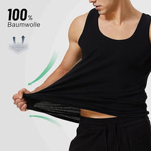 Laden Sie das Bild in den Galerie-Viewer, Herren Unterhemd – 5er Pack Tank Tops aus 100 % Baumwolle, schwarz