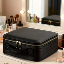 Laden Sie das Bild in den Galerie-Viewer, Kosmetiktasche mit Doppelspiegel, LED-beleuchtet. Make-up Tasche. Schminkkoffer für Damen