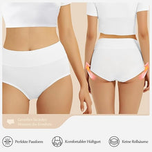Laden Sie das Bild in den Galerie-Viewer, Damen Unterhosen – 5er Pack, hohe Taille, weiche Bio-Baumwolle, atmungsaktiv &amp; elastisch, apricot