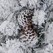 Laden Sie das Bild in den Galerie-Viewer, Künstlicher Weihnachtsbaum – 90 cm mit LED-Lichtern, Schneezweigen und Tannenzapfen, flammhemmend