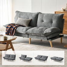 Laden Sie das Bild in den Galerie-Viewer, Bettsofa 3-Sitzer mit Schlaffunktion, Klappsofa, Schlafsofa mit Rückenlehne &amp; Armlehnen. Bettfunktion