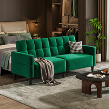 Laden Sie das Bild in den Galerie-Viewer, Sofa 3-Sitzer mit Schlaffunktion, Klappsofa, Schlafsofa mit verstellbarer Rückenlehne &amp; Armlehnen. Bettfunktion.