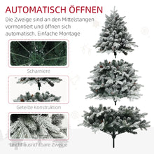 Laden Sie das Bild in den Galerie-Viewer, Weihnachtsbaum mit LED-Beleuchtung und Kunstschnee – 1,8 m, flammenhemmend, stabiler Metallfuß