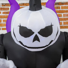 Laden Sie das Bild in den Galerie-Viewer, Aufblasbare Halloween-Dekoration – Kürbisgespenst mit LED-Beleuchtung, 210cm