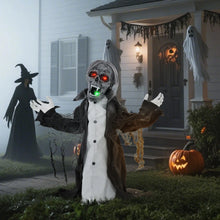 Laden Sie das Bild in den Galerie-Viewer, Halloween Dekoration erschreckender Zombie 102 cm LED-Lichter und Soundfunktion
