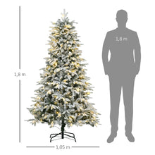 Laden Sie das Bild in den Galerie-Viewer, Künstlicher Weihnachtsbaum – 1,8 m mit Kunstschnee und LED-Lichtern