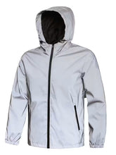 Laden Sie das Bild in den Galerie-Viewer, Reflektierende Lebensretter-Kapuzenjacke – winddicht, ideal für Nachtfahrten, Outdoor und urbane Streetwear Jacke