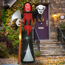 Laden Sie das Bild in den Galerie-Viewer, Aufblasbare Halloween-Dekoration –  XXL-Sensenmann mit Sense und Totenkopf, LED beleuchtet, 370 cm