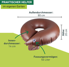Laden Sie das Bild in den Galerie-Viewer, Bewässerungsring 56 Liter, Baumbewässerungsbeutel, automatisches Bewässerungssystem, Baumbeutel, Gießsack für Bäume, 80 x 80 x 20 cm