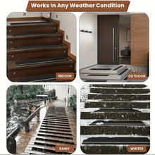 Laden Sie das Bild in den Galerie-Viewer, Lebensretter: 10 x Antirutsch-Streifen für Treppen 15x76 cm. 80er Körnung. Schwarz. Inklusive Leuchtstreifen für mehr Sicherheit.