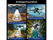 Laden Sie das Bild in den Galerie-Viewer, GPS-Drohne ohne EU-Drohnenführerschein! Achtung: Mit eingebautem Bildschirm! Ohne Smartphone nutzen.