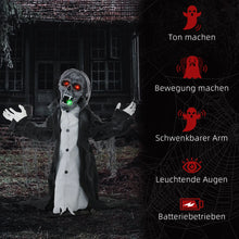 Laden Sie das Bild in den Galerie-Viewer, Halloween Dekoration erschreckender Zombie 102 cm LED-Lichter und Soundfunktion