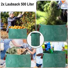 Laden Sie das Bild in den Galerie-Viewer, Doppelpack: 2x500 Liter Gartenabfallsack XXL. Gartentasche Riesiger Laubsack