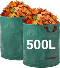 Laden Sie das Bild in den Galerie-Viewer, Doppelpack: 2x500 Liter Gartenabfallsack XXL. Gartentasche Riesiger Laubsack