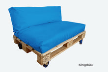Laden Sie das Bild in den Galerie-Viewer, Palettenmöbel: Palettenpolster komplett 2-teilig. Preisewerte stylische Möbel. Sitzpolster und Rücklehne. 25 Farben.