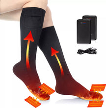 Laden Sie das Bild in den Galerie-Viewer, Heizbares Paar Socken mit 2 x Akku 4000 mAh. Nie mehr kalte Füße! Perfekt in der kalten Jahreszeit.