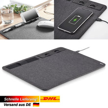 Laden Sie das Bild in den Galerie-Viewer, Mauspad mit 15 W Handy-Qi-Ladefunktion &amp; Smartphone-Halter