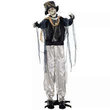 Laden Sie das Bild in den Galerie-Viewer, Halloween Dekoration Skelett Bräutigam 100 cm mit Geräuschen, Sound, Augenglühen