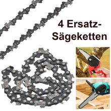 Laden Sie das Bild in den Galerie-Viewer, 4x Ersatzketten  Sägeketten zu Mini-Akku-Kettensäge. 4 bis 14 Zoll