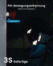 Laden Sie das Bild in den Galerie-Viewer, Überwachungskamera kabellos (Akku) Internet WLAN 2K mit 3 MP Megapixel mit Akkubetrieb