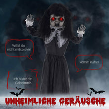 Laden Sie das Bild in den Galerie-Viewer, Halloween Dekoration Geisterpuppe 160 cm mit LED-Lichter Soundfunktion
