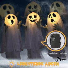 Laden Sie das Bild in den Galerie-Viewer, Halloween 3er Set Geister-Hofpfahl mit LED-Lichtern