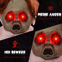 Laden Sie das Bild in den Galerie-Viewer, Halloween Dekoration Geisterpuppe 76 cm mit LED-Lichter Soundfunktion