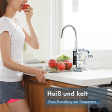 Laden Sie das Bild in den Galerie-Viewer, Durchlauferhitzer Wasserhahn Armatur mit LED-Anzeige. Komplette 3000W Armatur mit Stromanschluss.