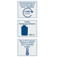 Laden Sie das Bild in den Galerie-Viewer, Hochdruckreiniger inkl. 8-TLG. Zubehör | 180bar Arbeitsdruck | 2400 Watt Leistung | 5m Hochdruckschlauch | Fördermenge 480 l/h | mobiler Flächenreiniger mit Bürsten