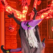 Laden Sie das Bild in den Galerie-Viewer, Halloween Fliegende Hexe, in Lebensgröße, für Baumstämme oder Säulen