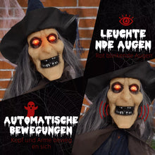 Laden Sie das Bild in den Galerie-Viewer, Halloween Hexe 190 cm mit LED-Lichter, Soundfunktion