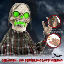 Laden Sie das Bild in den Galerie-Viewer, Halloween Dekoration Skelett 70 cm Halbkörper LED-Lichter Soundfunktion