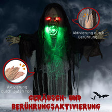Laden Sie das Bild in den Galerie-Viewer, Halloween Hängendes Monster 183 cm mit LED-Lichter Soundfunktion