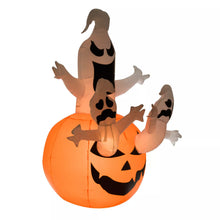 Laden Sie das Bild in den Galerie-Viewer, Halloween Deko Aufblasbarer Kürbis Geist Gespenst Figur Luftfigur mit LED