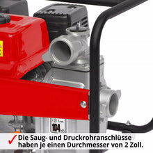 Laden Sie das Bild in den Galerie-Viewer, Wasserpumpe mit 6,5 PS Motor (4-Takt). 3 Zoll Schlauchanschluss. 60.000 Liter / Stunde Förderleistung.