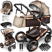 Laden Sie das Bild in den Galerie-Viewer, Kinderwagen 3 in 1 Kombi-Buggy Reisebuggy inkl. Auto- Babyschale. Faltbar.