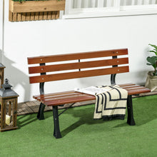 Laden Sie das Bild in den Galerie-Viewer, Parkbank mit Rückenlehne. 150 cm Breite. Dunkles Holz. 2-Sitzer. Im typischen Parkbank-Look. Lamellen.
