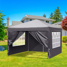 Laden Sie das Bild in den Galerie-Viewer, Faltpavillon wasserdicht. Pop Up. Mit 4 Seitenteilen. 3x3 Meter. Gartenzelt. Partyzelt. UV50+ Schutz. Einfaches Faltsystem.
