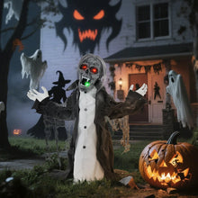Laden Sie das Bild in den Galerie-Viewer, Halloween Dekoration erschreckender Zombie 102 cm LED-Lichter und Soundfunktion