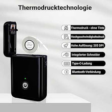 Laden Sie das Bild in den Galerie-Viewer, X1 Etikettendrucker – Mini Bluetooth Labeldrucker (Thermal, ohne Tinte) – Schwarz