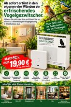 Laden Sie das Bild in den Galerie-Viewer, Soundbox Vogelgezwitscher mit Bewegungsmelder – Vogelgesang &amp; Waldgeräusche für Bad, WC, Büro &amp; Gastronomie