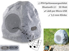 Laden Sie das Bild in den Galerie-Viewer, Gartenlautsprecher Garten- und Outdoor-Lautsprecher im Stein-Design, Bluetooth, 30W, IPX4