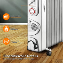 Laden Sie das Bild in den Galerie-Viewer, Radiator Heizung. 2000W. Einstellbar mit Thermostat. Ölradiator-Heizung.